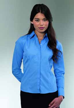 RUSSELL LADIES LONG SLEEVE FITTED POLYCOTTON POPLIN SHIRT