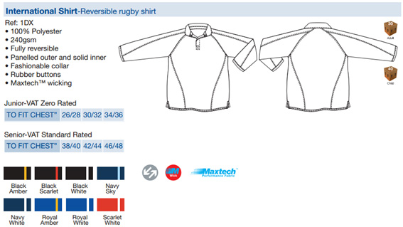 BANNER INTERNATIONAL RUGBY SHIRT (112110)