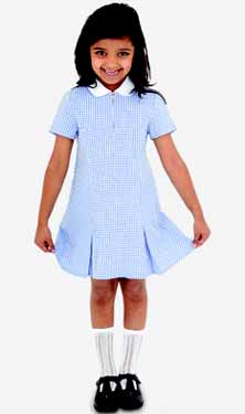 BANNER FRONT ZIP GINGHAM DRESS