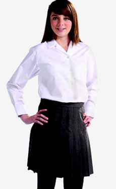 BANNER GIRLS LONG SLEEVE REVERE COLLAR BLOUSE (TWIN PACK)