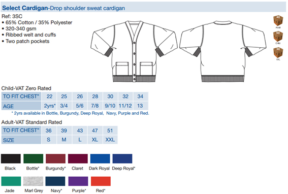 CAULDWELL SCHOOL CARDIGAN (BURGUNDY)