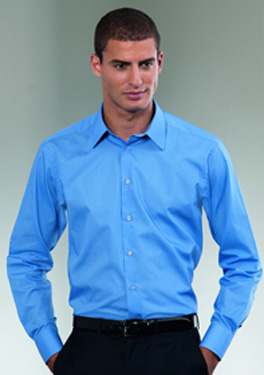 MENS LONG SLEEVE TAILORED POLYCOTTON POPLIN SHIRT