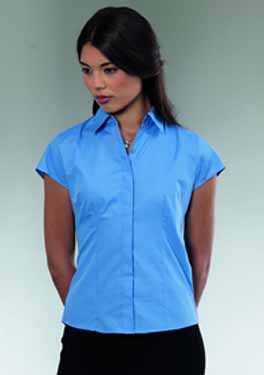 RUSSELL LADIES CAP SLEEVE POLYCOTTON SHIRT