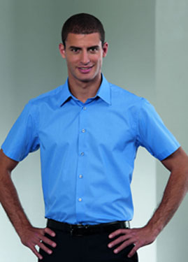 SHORT SLEEVE TAILORED POLYCOTTON POPLIN SHIRT