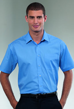 MENS SHORT SLEEVE POLYCOTTON POPLIN SHIRT