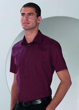 MENS SHORT SLEEVE FITTED STRETCH SHIRT