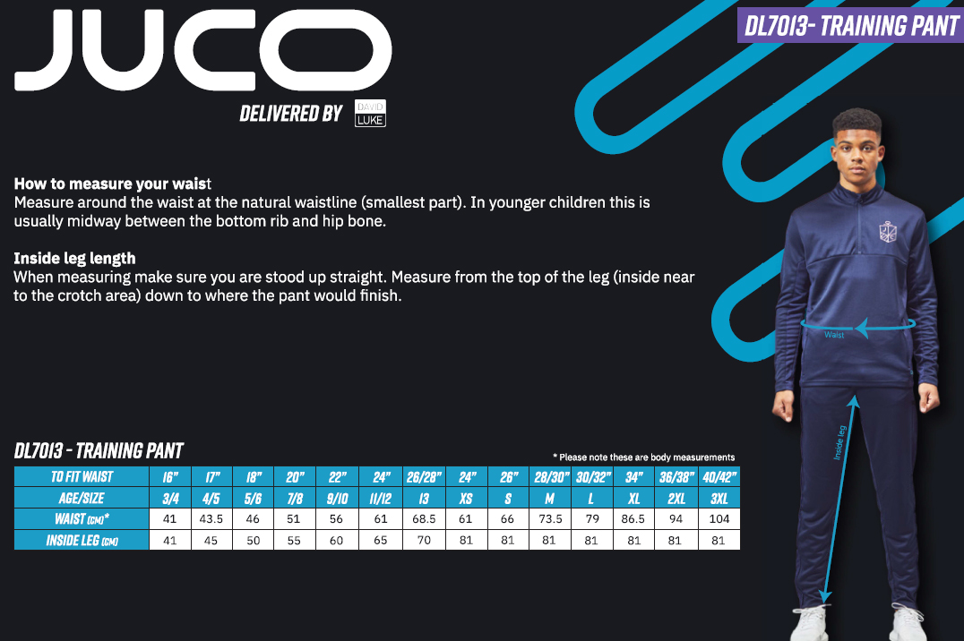 DAVID LUKE JUNIOR JUCO TRAINING PANT