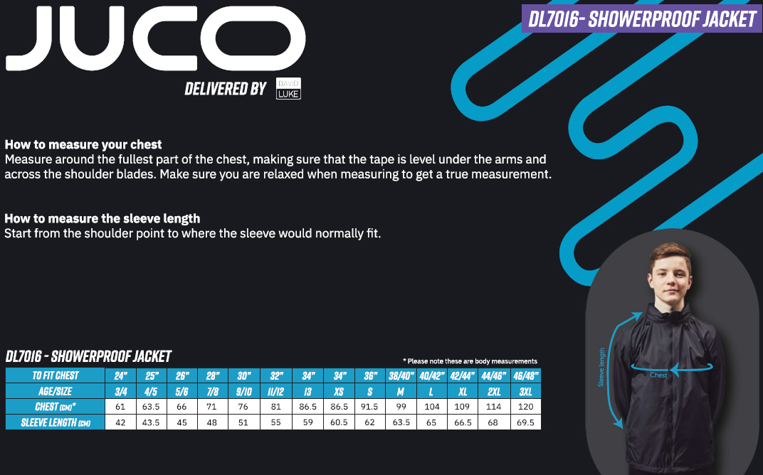 DAVID LUKE JUNIOR JUCO ECO SHOWERPROOF TRAINING JACKET