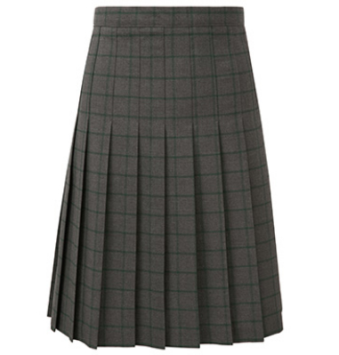 DAVID LUKE CHECK STITCHED DOWN KNIFE PLEAT SKIRT