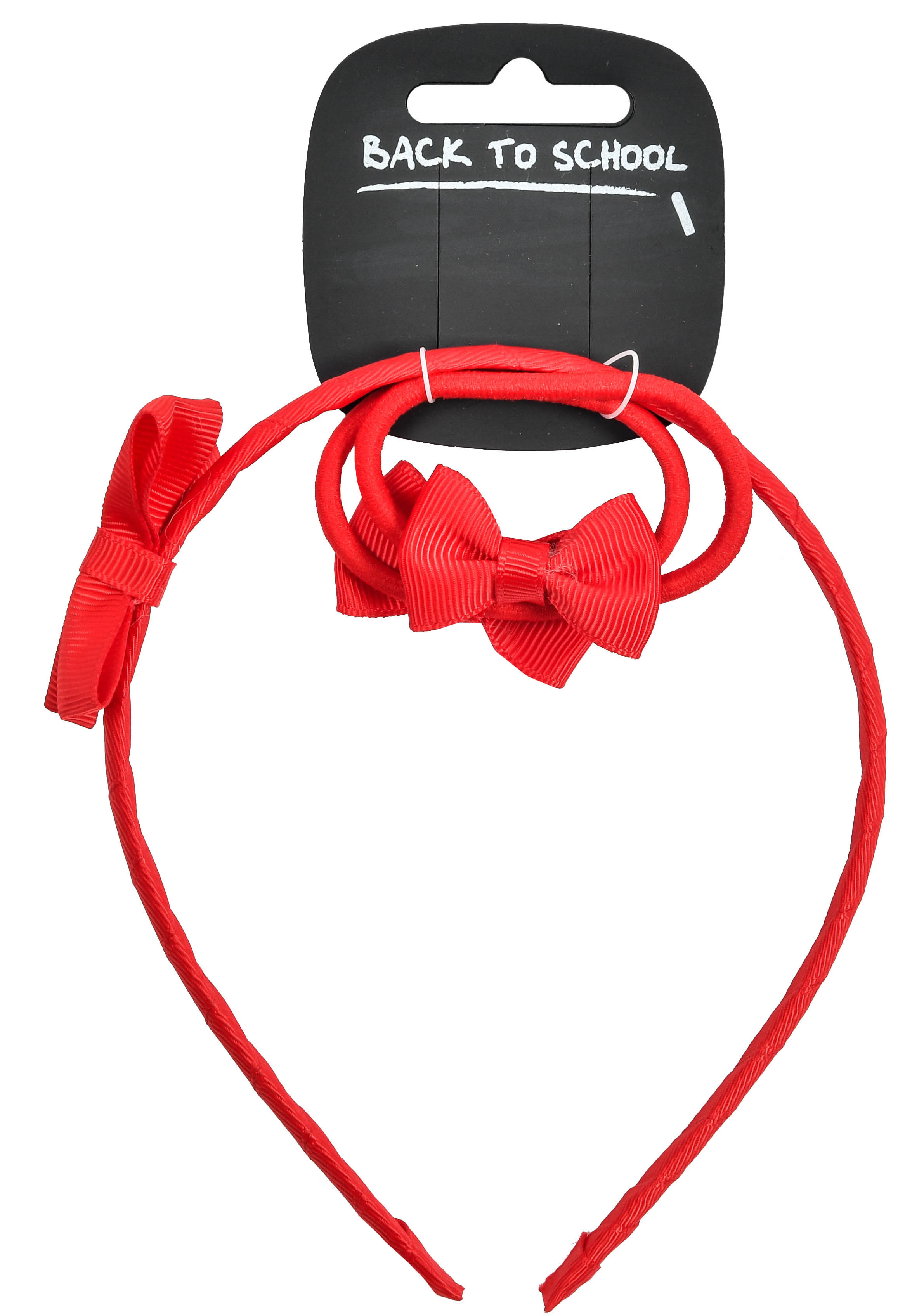 UNICOL BOW ALICE HAIRBAND + 2 x ELASTICS RED