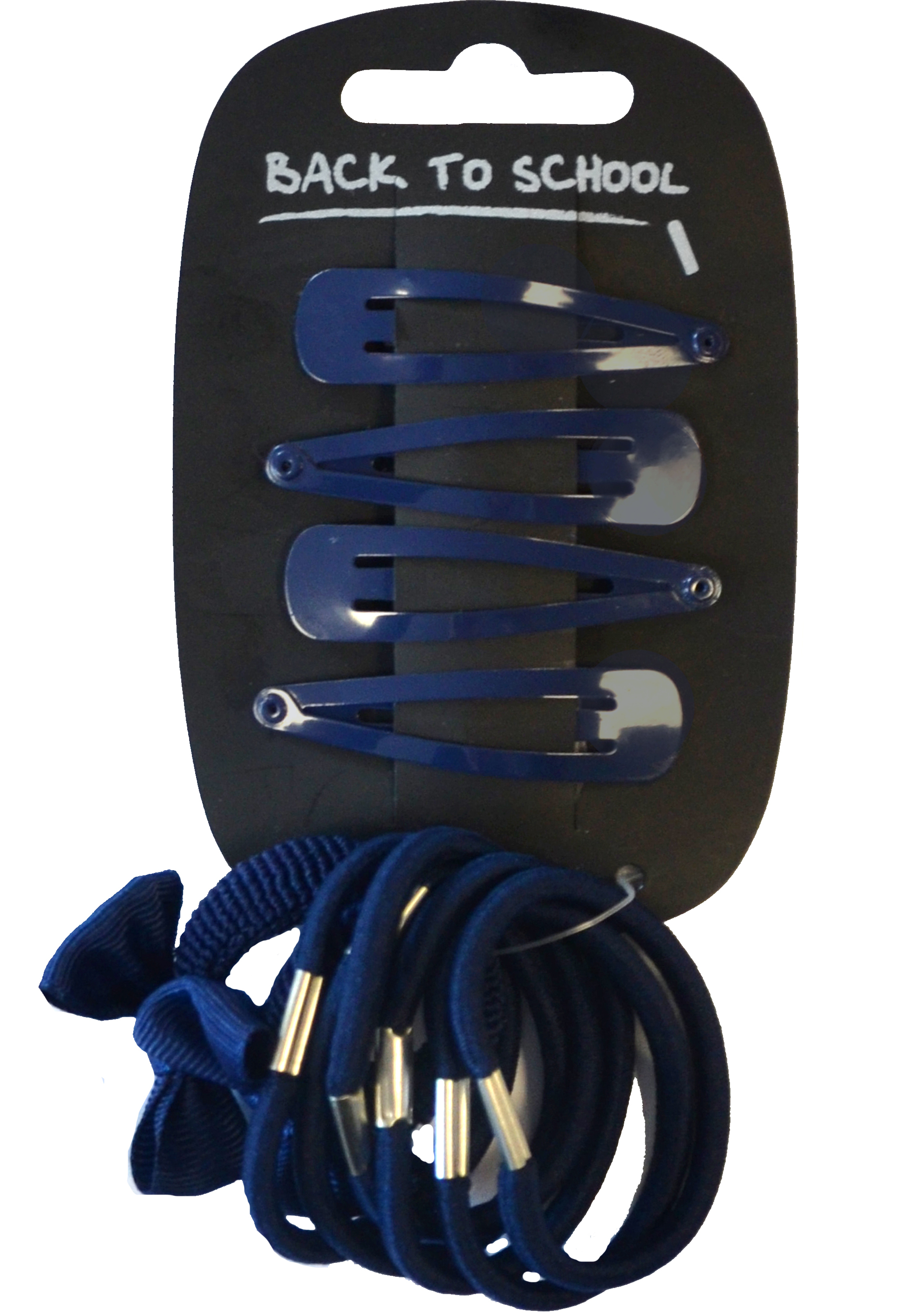 UNICOL BOWS CLIPS & HAIR BOBBLES NAVY