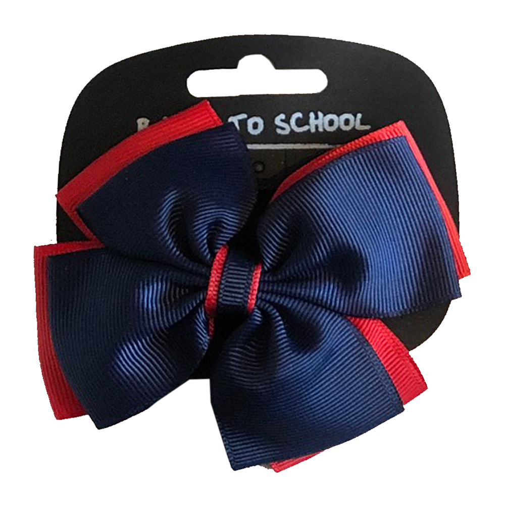 UNICOL HAIR BOWS NAVY/RED