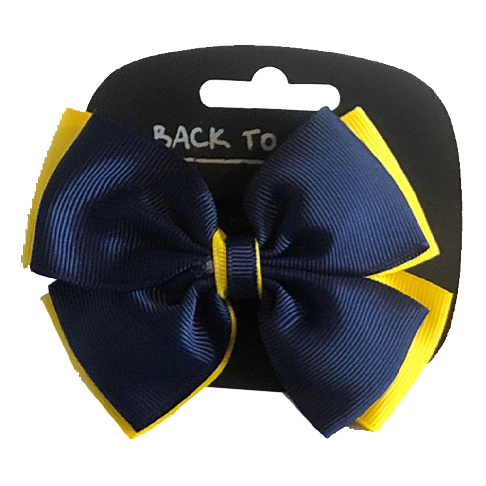 UNICOL HAIR BOWS NAVY/GOLD