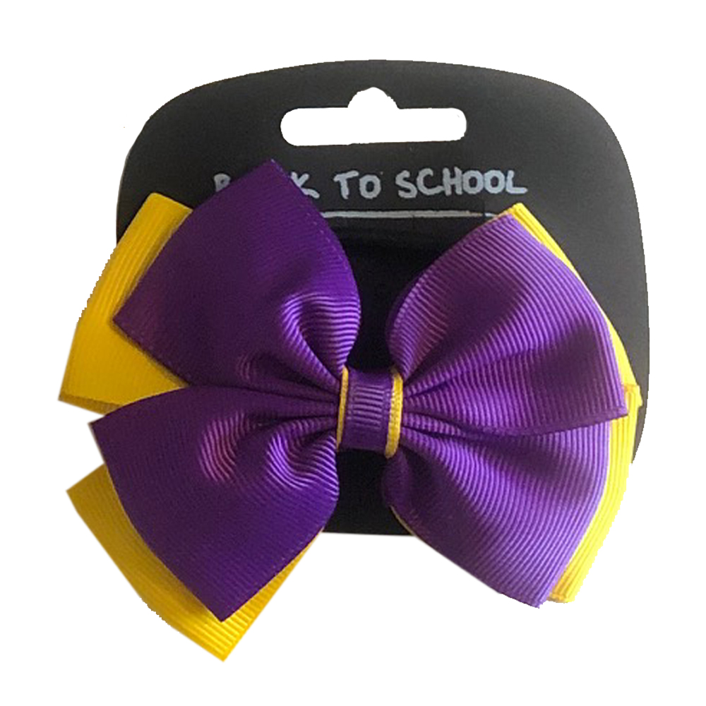 UNICOL HAIR BOWS PURPLE/GOLD