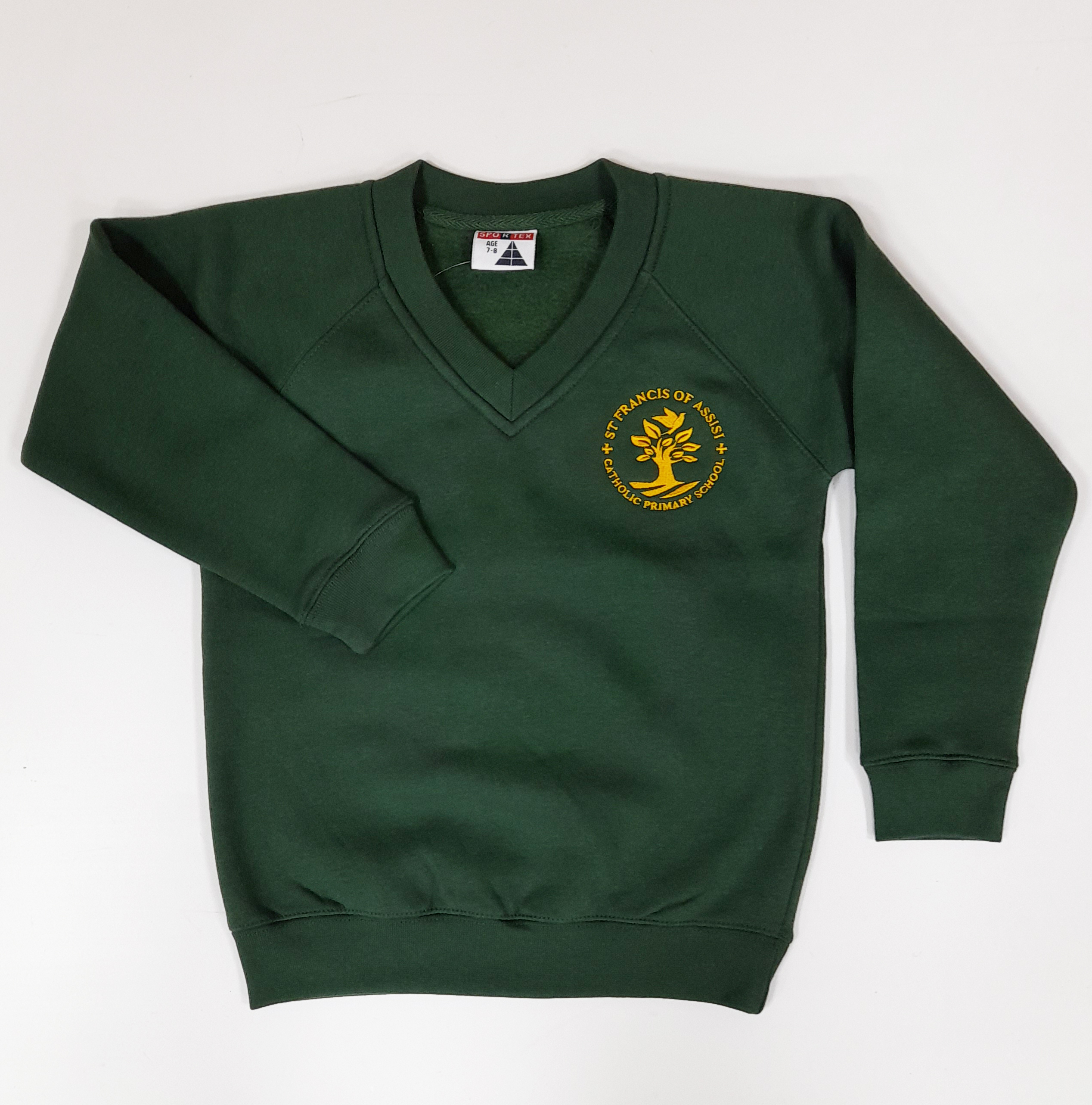 St Francis V-Neck Sweatshirt (Bottle Green)