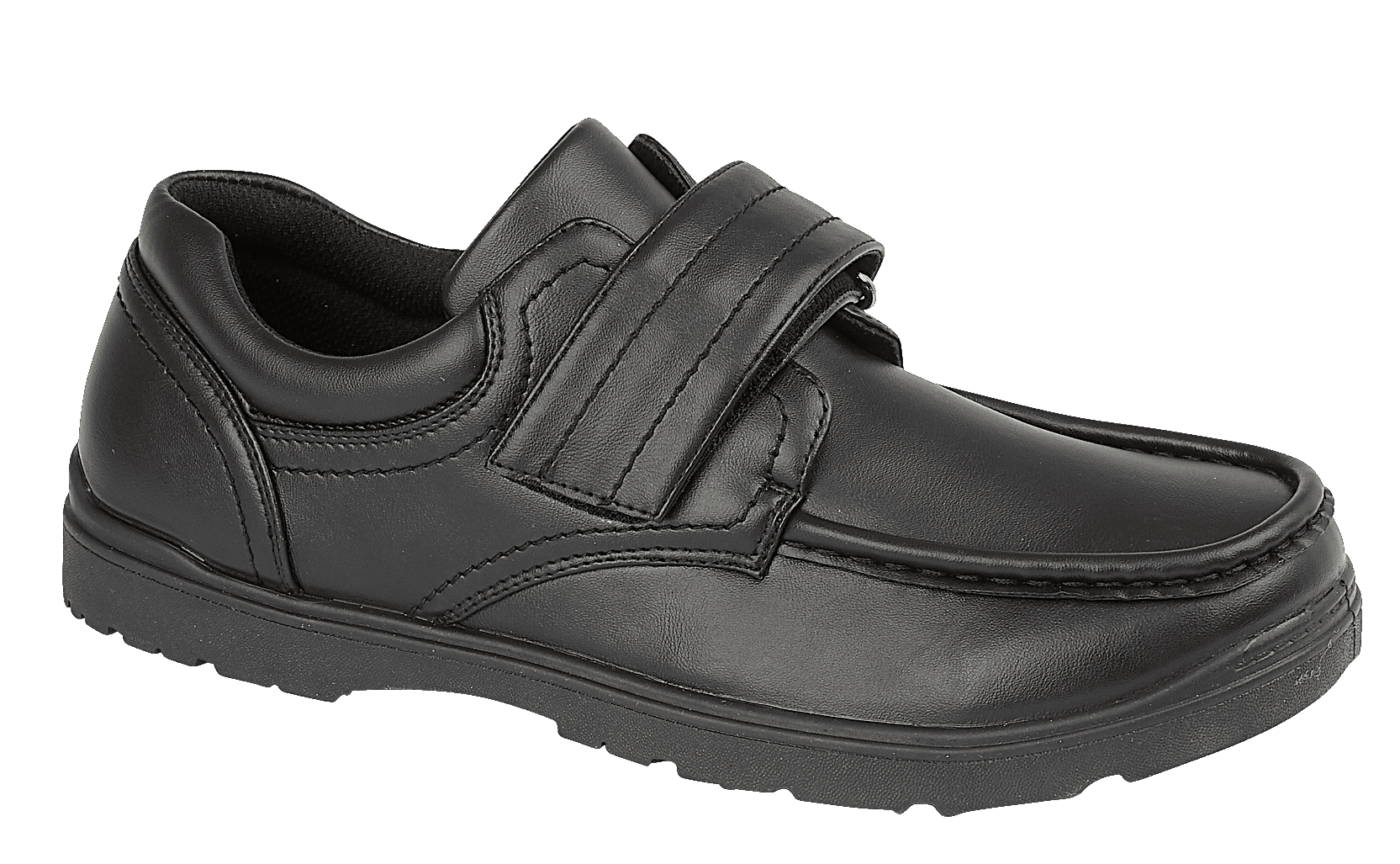 JUNIOR BOYS COMFORT SCHOOL SHOES WITH VELCRO (BLACK)