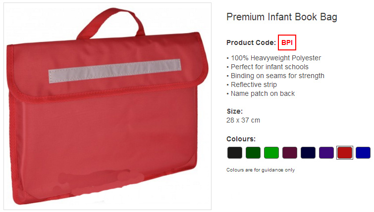 PREMIUM INFANT BOOK BAG