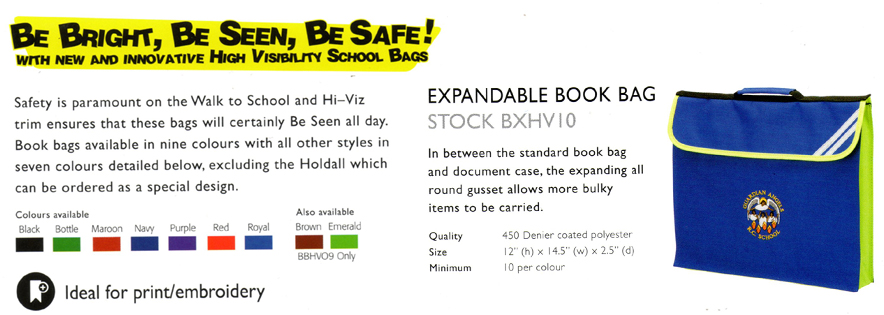 Hi-Viz Expandable Book Bag