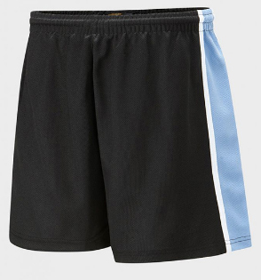 Daubeney Academy Panelled Sports Short (Black/Sky/White)