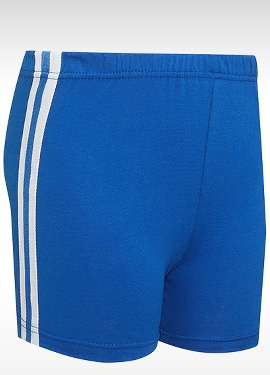 Girls Stretch Cotton Gym Shorts With Wide Stripe