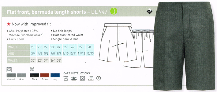 DAVID LUKE BERMUDS LENGTH BOYS SCHOOL SHORTS