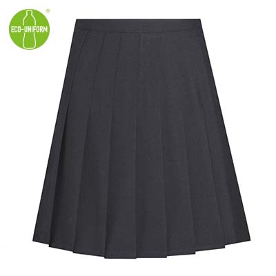 Stitched Down Knife Pleat Skirt (Black)