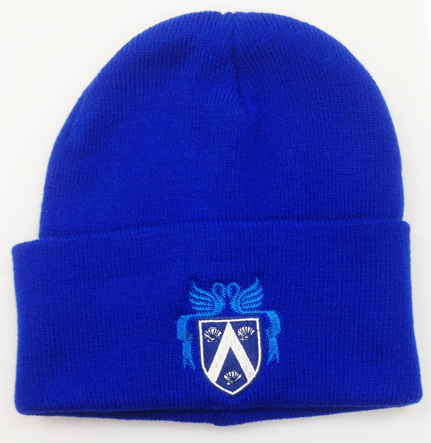 Elstow School Knitted Hat (Royal With Logo)