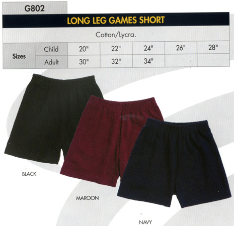 Girls Long Leg Games Short