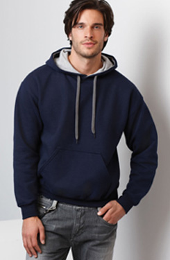 CONTRASTED HOODED SWEATSHIRT