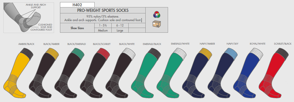 Falcon Pro-Weight Contrast Top Sports Socks