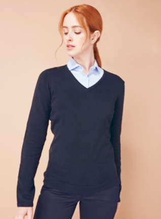 HENBURY LADIES LIGHTWEIGHT V NECK JUMPER