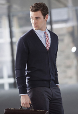 HENBURY MENS V BUTTON CARDIGAN