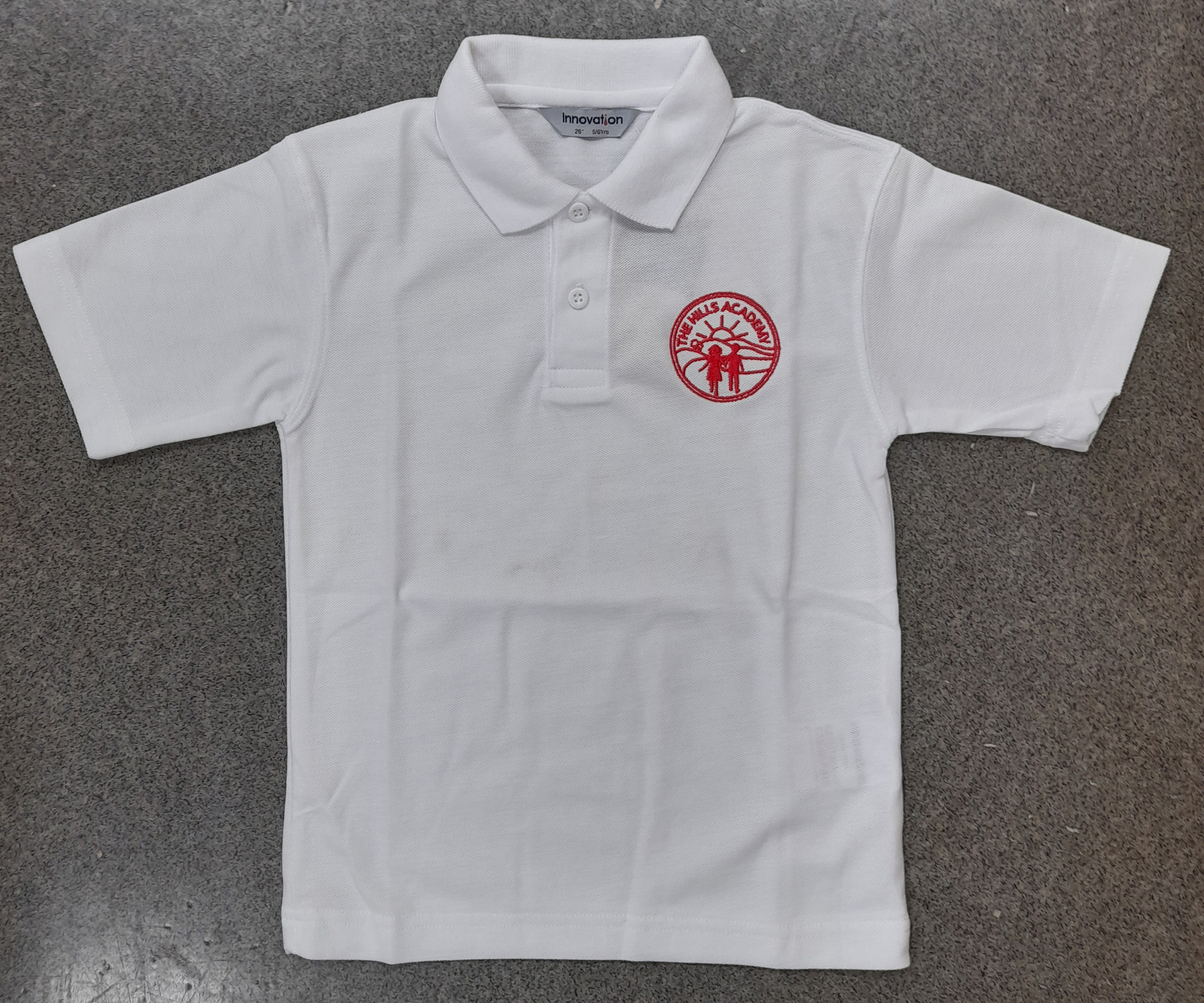 Hills Academy Polo Shirt (White With Logo)