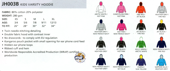 AWDis Kids Varsity Hoodie