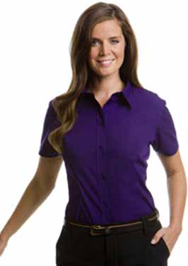 KUSTOM KIT LADIES CLASSIC FIT WORKFORCE POPLIN SHORT SLEEVE SHIRT