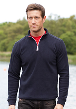 1/4 ZIP L/SLEEVED PIPED FLEECE