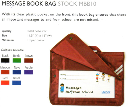 Message Book Bag