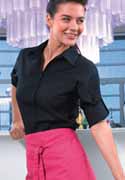 PREMIER LADIES ROLL SLEEVE POPLIN BLOUSE - PR306