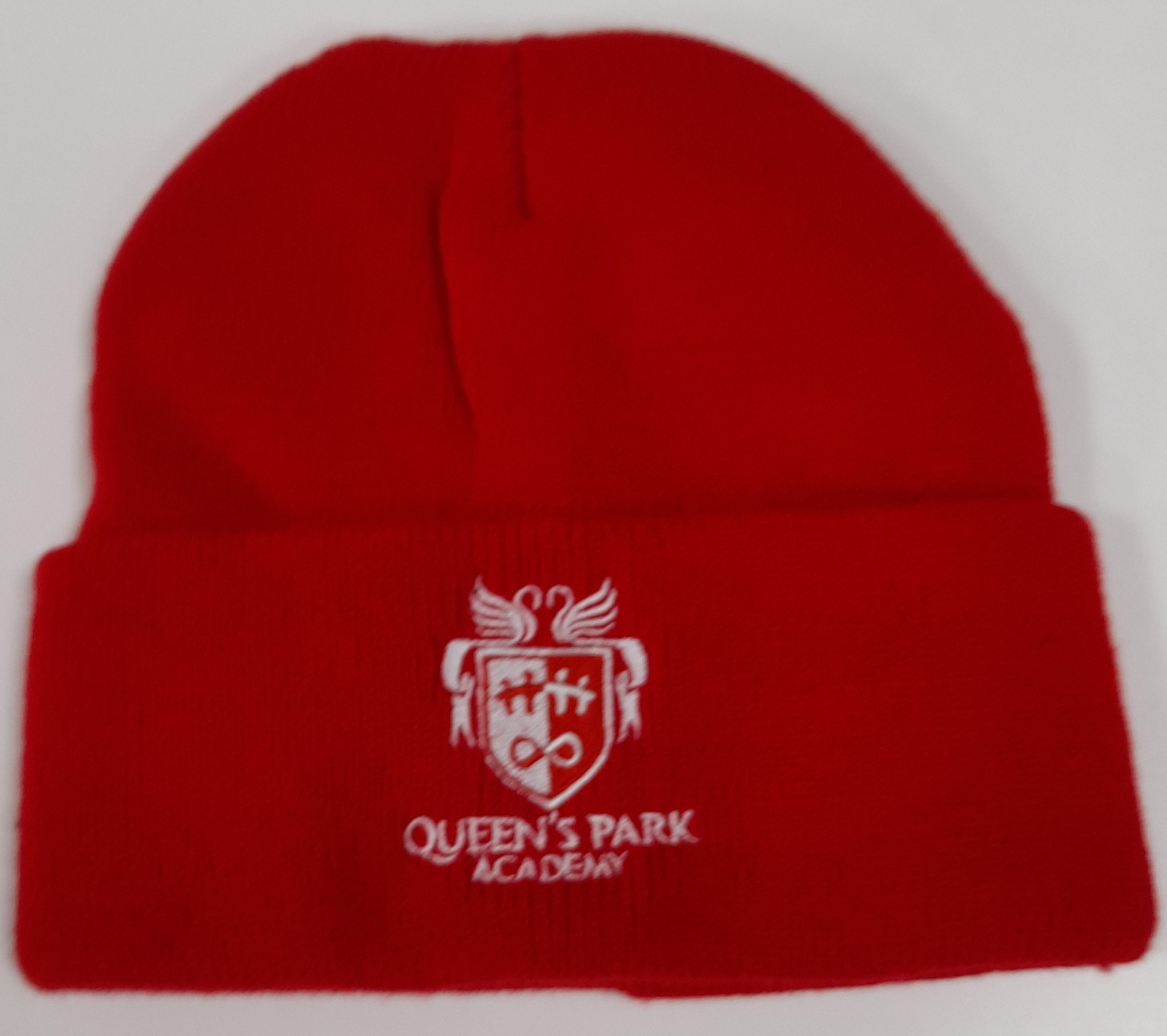 Queens Park Academy Knitted Hat (Red With Logo)