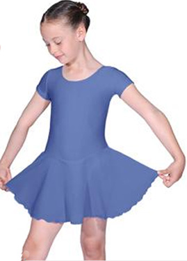 SHORT SLEEVED LEOTARD WITH ATTACHED SKIRT