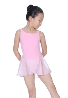 MICROFIBRE SLEEVELESS LEOTARD WITH ATTACHED SKIRT