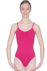 MICROFIBRE SLEEVELESS LEOTARD WITH PLEATED FRONT