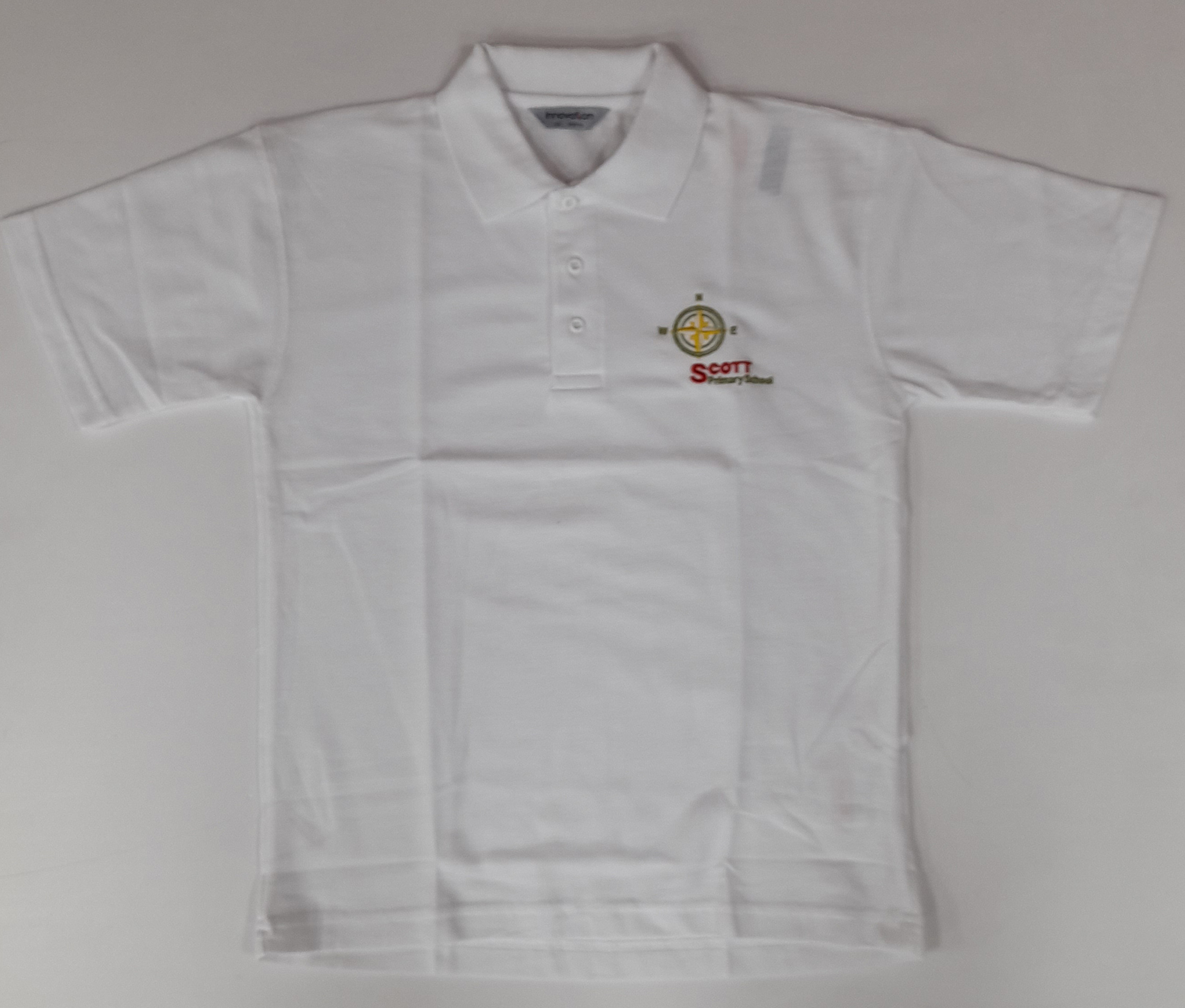 Scott Primary Polo Shirt (White With Logo)