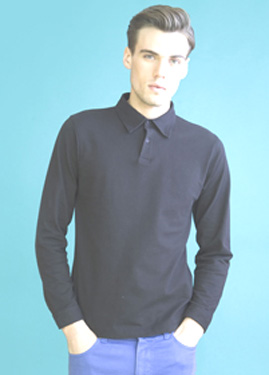 MENS LONG SLEEVE STRETCH POLO