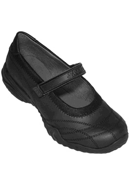 SKECHERS GIRLS LEATHER UPPER STRAP SHOES