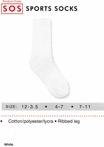 White Indoor Sports Socks