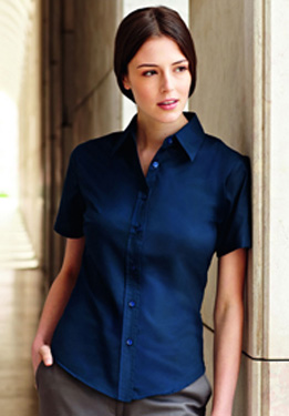 FRUIT OF THE LOOM LADIES SHORT SLEEVE OXFORD SHIRT