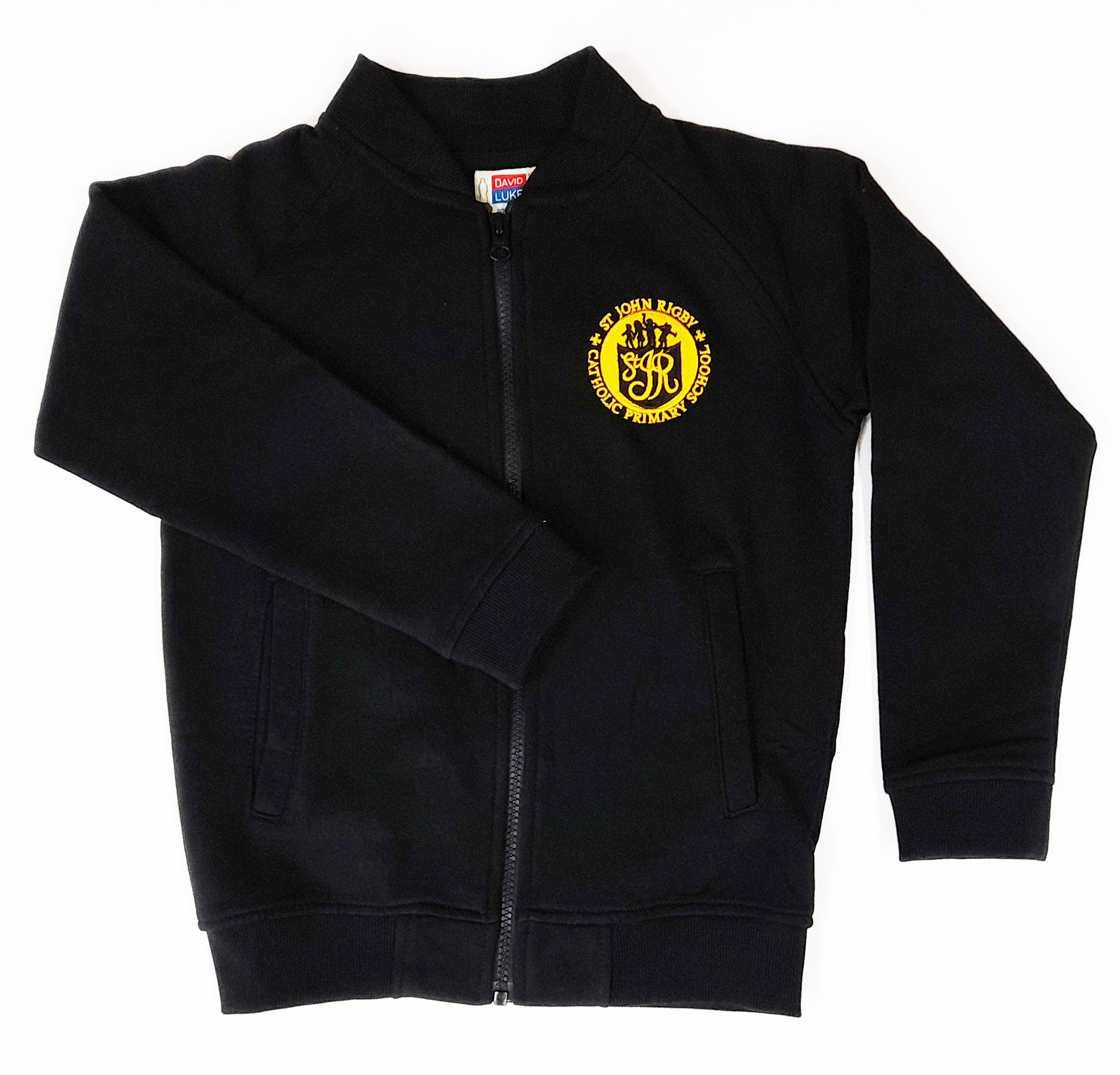 St John Rigby Full Zip Eco PE Sweatshirt (Black With Logo)