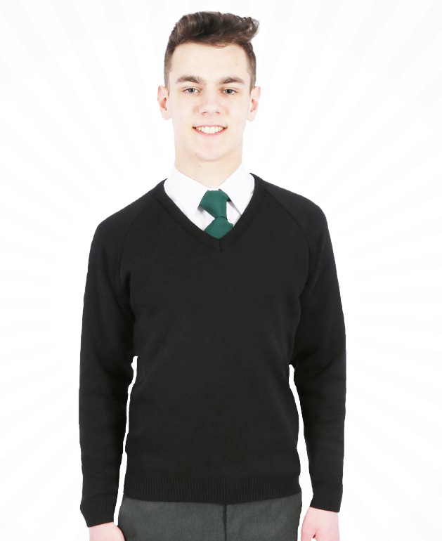 V-NECK KNITTED 50/50 JUMPER