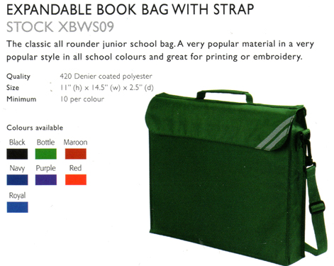 Expandable Book Bag With Strap